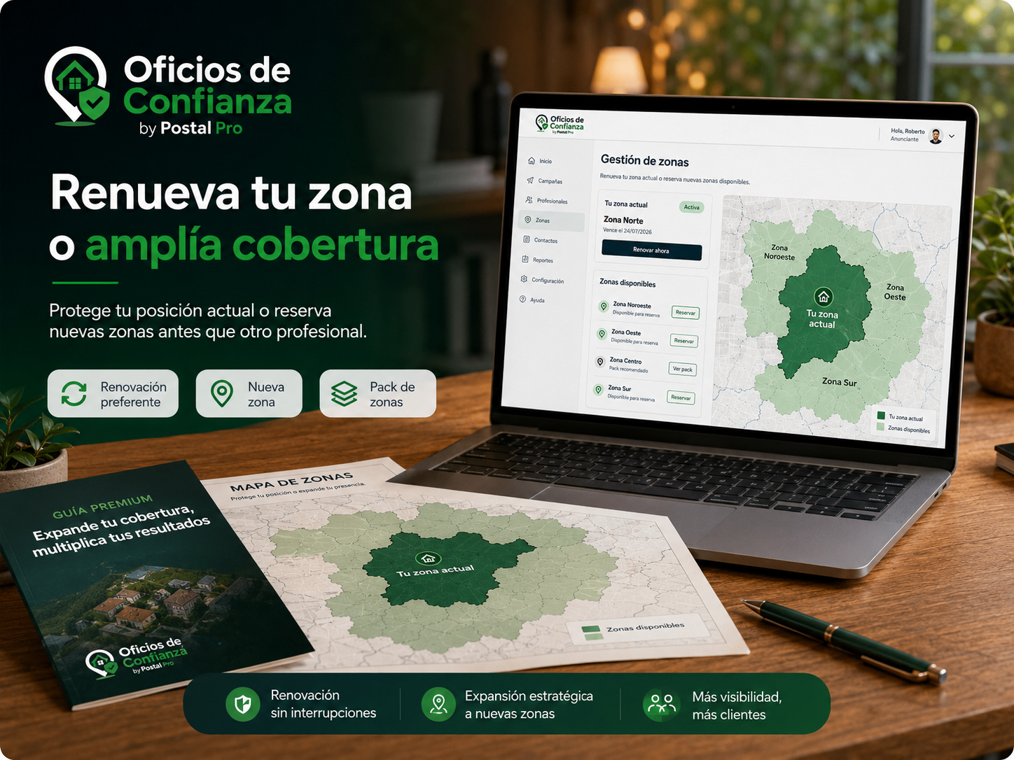 Renovación de zona y expansión territorial en el portal anunciante