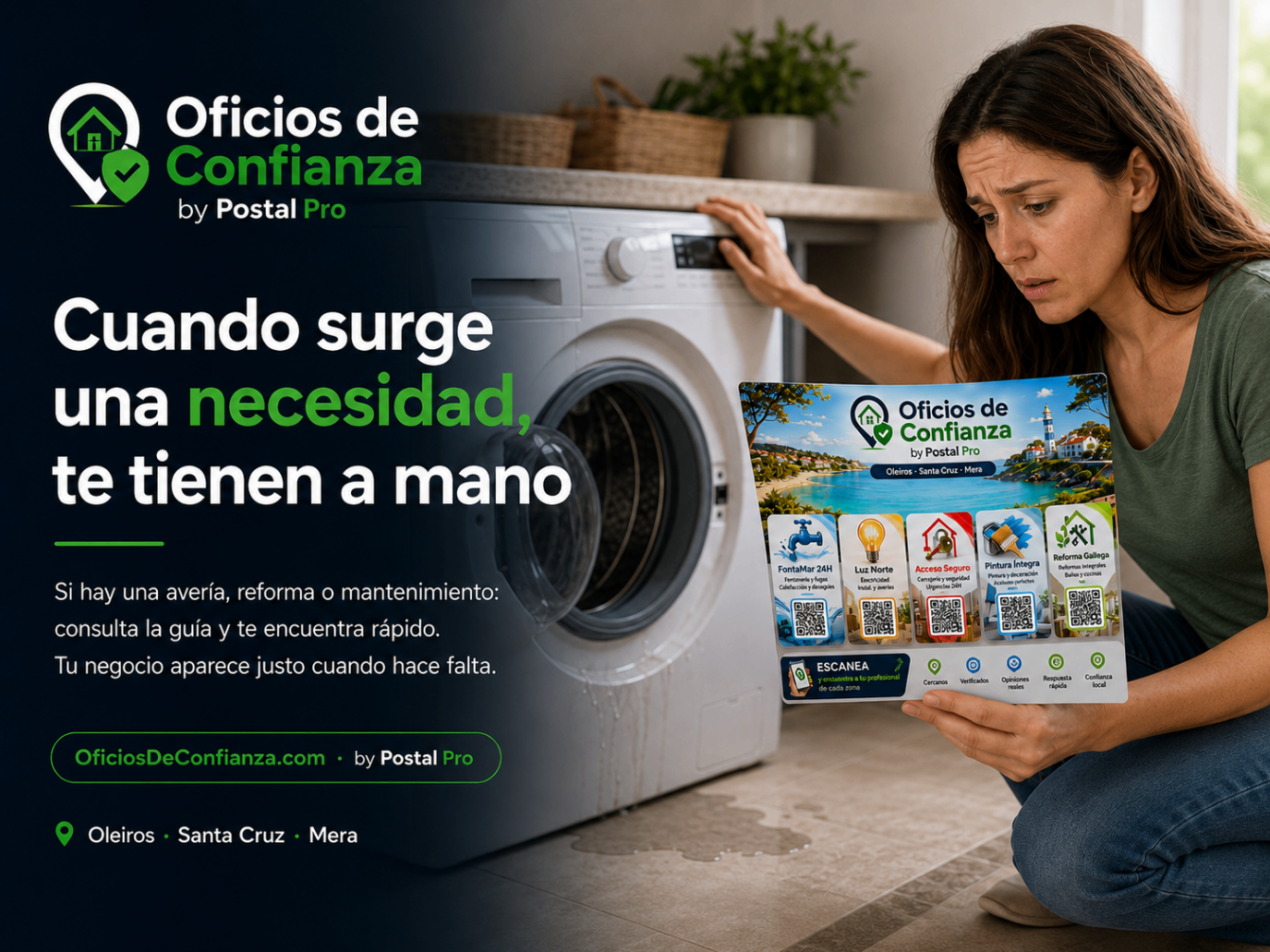 Vecina consulta la guía cuando surge una necesidad en casa